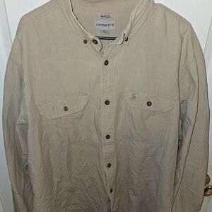Carhartt Men's XXL Beige Button-Up Shirt